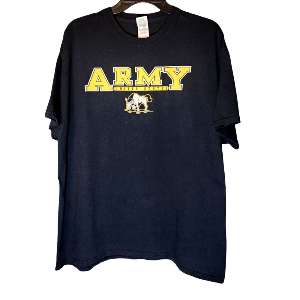 Gildan Heavy Cotton US Army United States Bulldog T Shirt Black